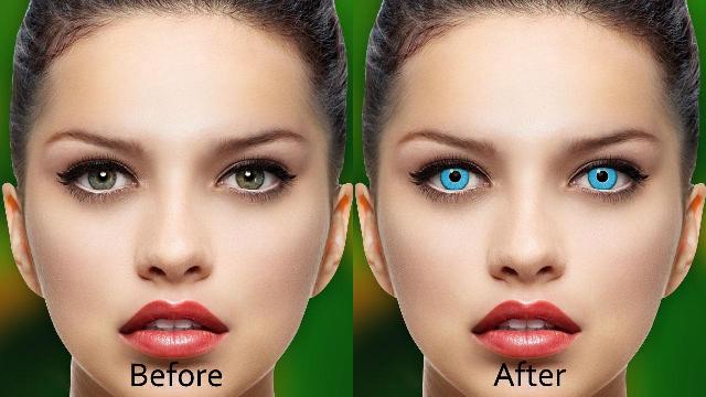 You can change your eye color with an online app